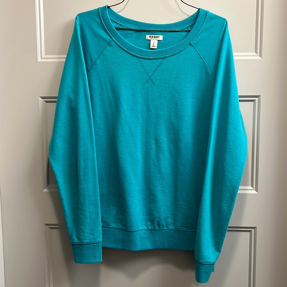 Old Navy turquoise long sleeve sweatshirt, women’s size M